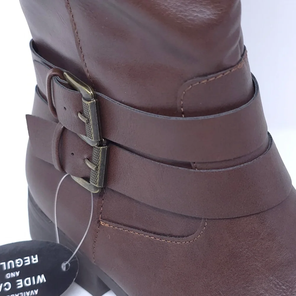 Style & Co MaliaWC Boots Brown Faux Leather Wide-Calf - Picture 8 of 12